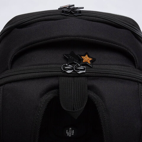 Ранец GRIZZLY анатомическая спинка, с брелоком, для девочек, "STARS", 36х29х18 см, RAf-592-4/3