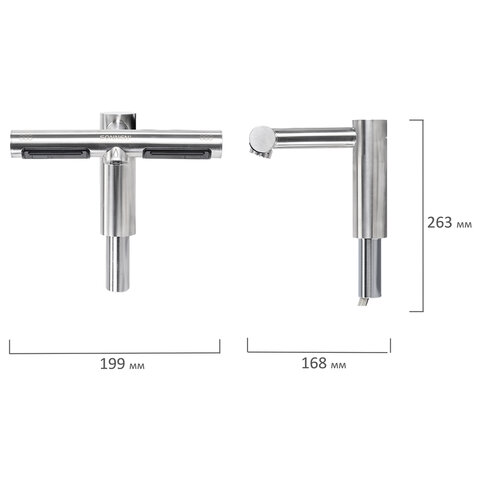 Сушилка для рук, встроенная в смеситель с подачей воды, сенсорная, SONNEN SF1204, 1200 Вт, 95 м/с, IP24, нержавеющая сталь, 607194
