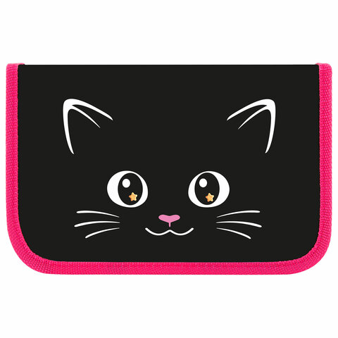 Пенал ПИФАГОР, 1 отделение, ламинированный картон, 19х11 см, "Dark kitten", 273467