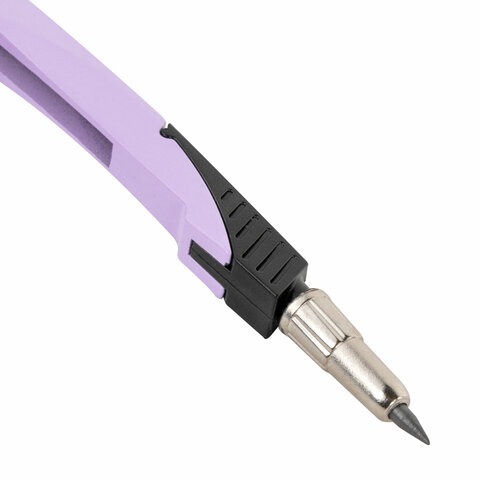 Готовальня BRAUBERG ULTRA, 4 предмета: циркуль 135 мм, запасной грифель, насадка, лавандовый цвет, 210823