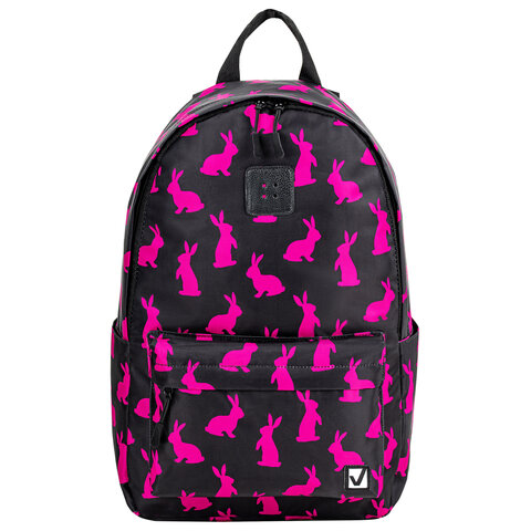 Рюкзак BRAUBERG POSITIVE универсальный, карман-антивор, "Pink Rabbits", 42х28х14 см, 270780