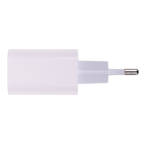 Зарядное устройство быстрое сетевое (220 В) SONNEN, Type-C PD 20 Вт, 3 A, белое, 455507