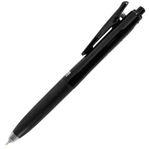 Ручка шариковая автоматическая С УДЛИНЕННЫМ ГРИПОМ BRAUBERG "BLACK & WHITE", СИНЯЯ, пишущий узел 0,5 мм, линия письма 0,35 мм, 144462