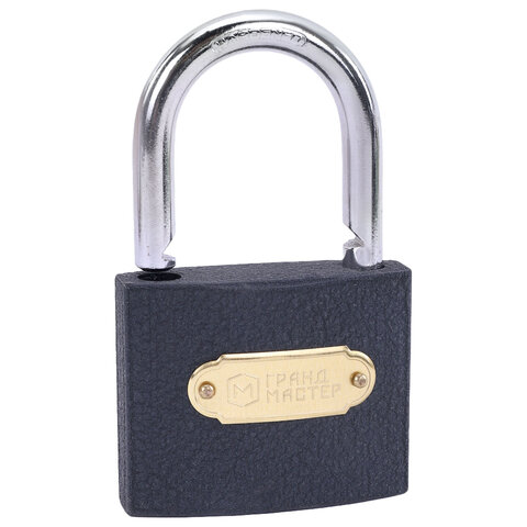 Замок навесной чугунный "Стандарт", ширина 63 мм, английский, 3 ключа, ГРАНДМАСТЕР, 671293