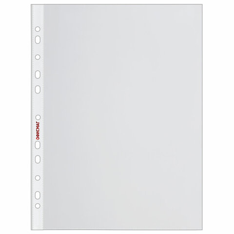 Папки-файлы перфорированные А4 ОФИСМАГ "Стандарт", КОМПЛЕКТ 100 шт., гладкие, 30 мкм, 272680