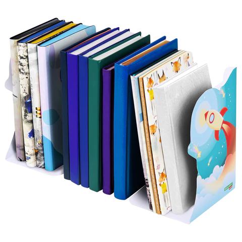 Подставка-держатель для книг и учебников фигурная BRAUBERG KIDS "Cosmo" раздвижная, металлическая, 238068
