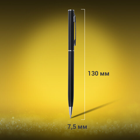 Ручка подарочная шариковая BRAUBERG "Delicate Black", корпус черный, узел 1 мм, линия письма 0,7 мм,синяя, 141399