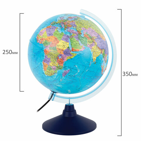 Глобус интерактивный + очки VR, политический, GLOBEN, 25 см с подсветкой, INT12500304