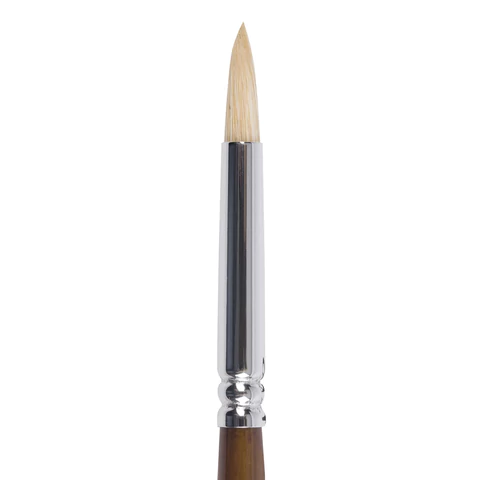 Кисть художественная профессиональная BRAUBERG ART CLASSIC, щетина, круглая, № 4, длинная ручка