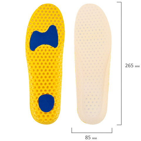 Стельки для обуви АНАТОМИЧЕСКИЕ СУПЕРДЫШАЩИЕ, материал EVA, размер RU 34-40 / EU 35-41, с линиями выреза, SHEGRA (ШЕГРА), 700750