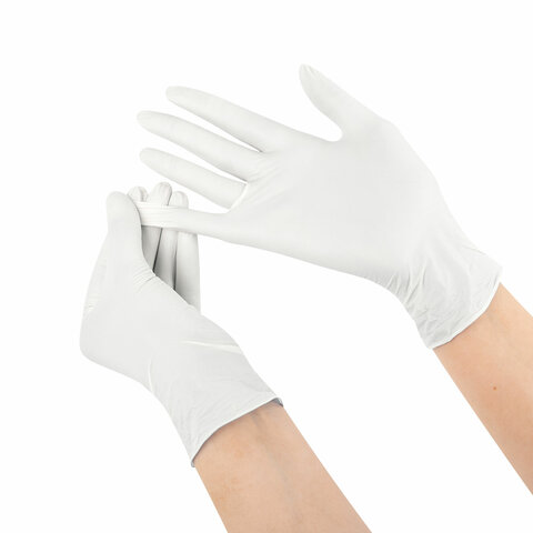 Перчатки латексные смотровые SFM Grip-Surface/ L 254 SC, Германия, 50 пар (100 штук), размер 7-8, М (средний)