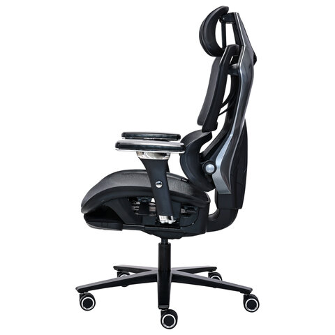 Кресло ATRONE (АТРОН) "Optimus ER-707", адаптивный механизм со слайдером, сетка, черный/серый, 532967