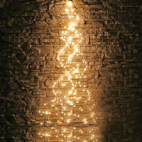 Электрогирлянда-конский хвост уличная, 3 м, 600 LED, тёплый белый, 220 V, контроллер, ЗОЛОТАЯ СКАЗКА, 592553