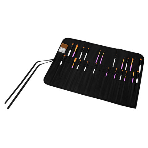 Пенал-скрутка органайзер для кистей и инструментов, 40 ячеек, черный, BRAUBERG ART DEBUT, 272994