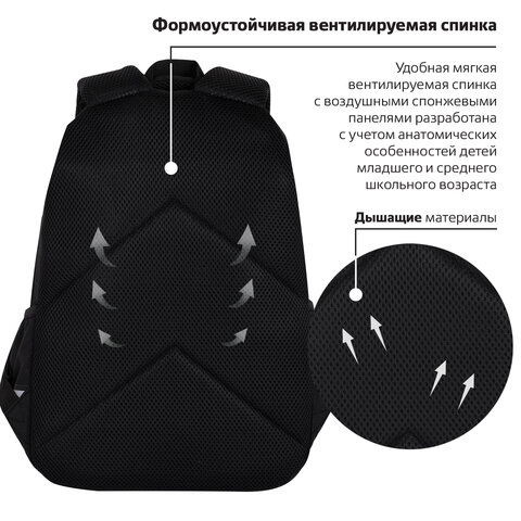 Рюкзак BRAUBERG INTENT, 2 отделения, 4 кармана, "Dark side", 39х27х14 см, 273112