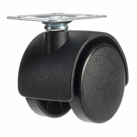 Колеса (ролики) для мебели, пластиковые d 35 мм, КОМПЛЕКТ 4 шт., черные, в пакете, WBZ (ВБЗ), 533090