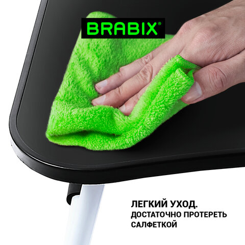 Столик складной для ноутбука/завтрака BRABIX BT-001 (600х400х265 мм), органайзер, черный, 532899
