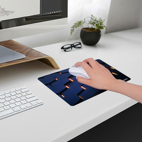 Коврик для мыши SONNEN "HOT CELLS" резина + ткань, 250х200х2 мм, 513955