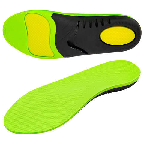 Стельки для кроссовок СПОРТИВНЫЕ КАРКАСНЫЕ, материал PU PRO SPORT, размер RU 38-39 / EU 39-40, с линиями выреза, SHEGRA (ШЕГРА), 700766