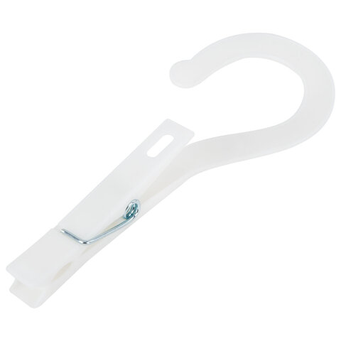 Прищепки бельевые с крючком 13 см, КОМПЛЕКТ 5 штук, пластик, белые, PRIMILA (ПРИМИЛА) EXTRA, 700518