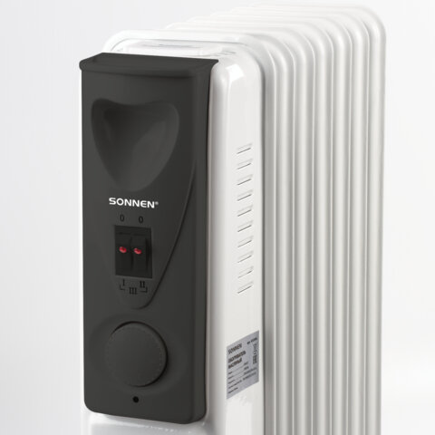Обогреватель масляный SONNEN DFS-07, 1500 Вт, 7 секций, белый, 453498