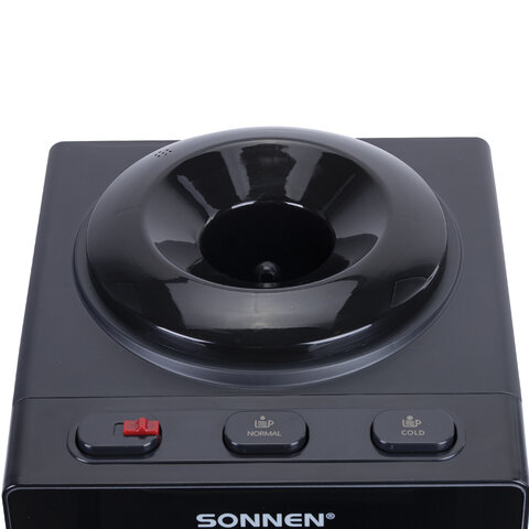 Кулер для воды SONNEN TSE-03BP, настольный, НАГРЕВ/ОХЛАЖДЕНИЕ ЭЛЕКТРОННОЕ, 3 крана, антрацит, 455752