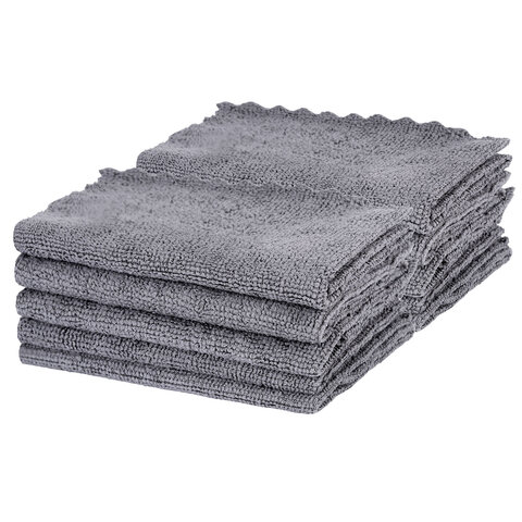 Салфетки из МИКРОФИБРЫ 30х30 см, GRAY, big pack, КОМПЛЕКТ 10 штук, 180 г/м2, LAIMA HOME, 700609