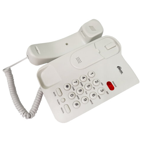 Телефон RITMIX RT-311 white, световая индикация звонка, тональный / импульсный режим, повтор, белый, 80002232
