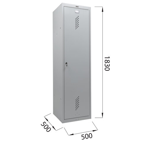Шкаф металлический для одежды BRABIX "LK 11-50", УСИЛЕННЫЙ, 2 отделения, 1830х500х500 мм, 22 кг, 291132, S230BR404102