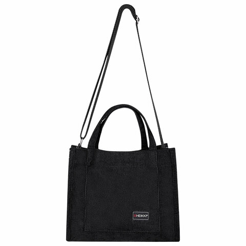 Сумка шоппер HEIKKI MINI (ХЕЙКИ), вельвет, черный, 25х20 см, 272439