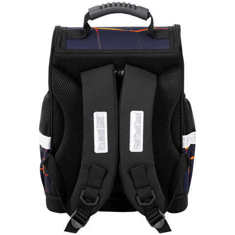 Ранец ЮНЛАНДИЯ WISE, 1 отделение, 3 кармана, устойчивое дно, Volcano split, 37х29х15 см, 273162