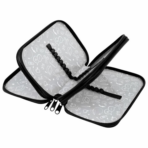 Пенал ПИФАГОР, 3 отделения, ламинированный картон, 19х11 см, "Cool trio", 273486