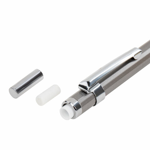 Карандаш механический 0,5 мм + грифели HB 12 штук на блистере, BRAUBERG "CHROME", 181969