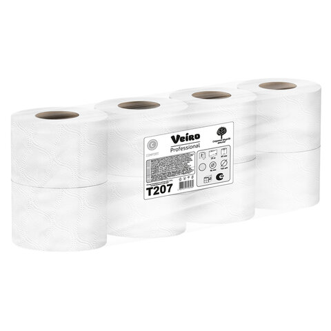 Бумага туалетная 25 м, VEIRO Professional (Система T4), КОМПЛЕКТ 48 шт., Comfort, 2-слойная, T207