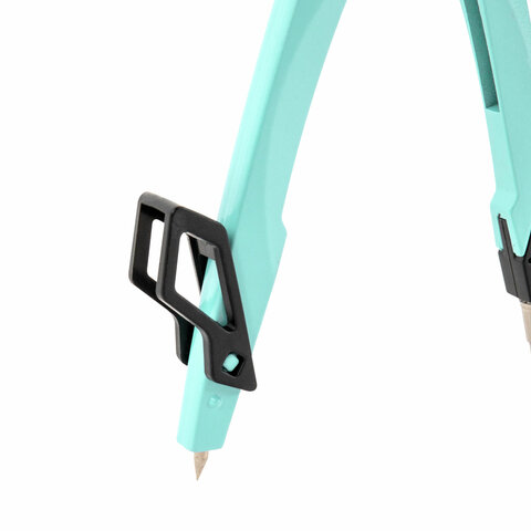 Циркуль с защитным колпачком BRAUBERG "ULTRA", 135 мм, мятный, блистер, 210820