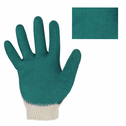 Перчатки хлопчатобумажные износостойкие ОДИНАРНЫЙ облив, 13 класс, КОМПЛЕКТ 100 ПАР, LAIMA ЛЮКС, 608672