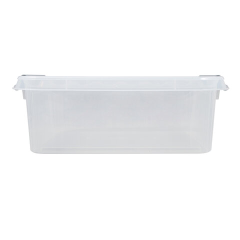 Ящик-контейнер 23 л с КРЫШКОЙ НА ЗАЩЕЛКАХ "ПРОФИ", 18х50х39 см, штабелируемый, ПРОЧНЫЙ, прозрачный, 437940000