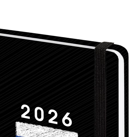 Ежедневник датированный 2026 с резинкой 145х203 мм, А5, BRAUBERG, твердый, "Россия", 117332
