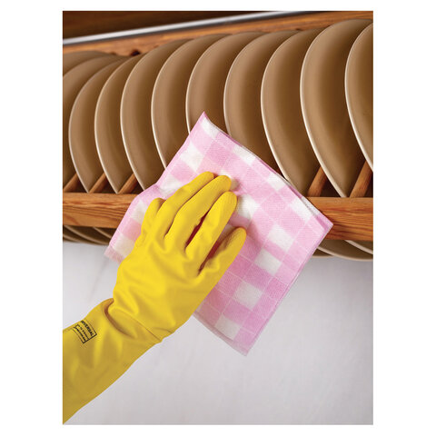 Салфетки универсальные, 35х35 см, КОМПЛЕКТ 5 шт., 50 г/м2, вискоза (спанлейс), PACLAN "Practi"