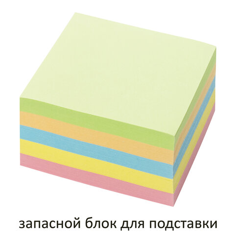 Блок для записей непроклеенный, 9х9х5 см, плотность 80 г/м2, цветной, ОФИСМАГ, 127801