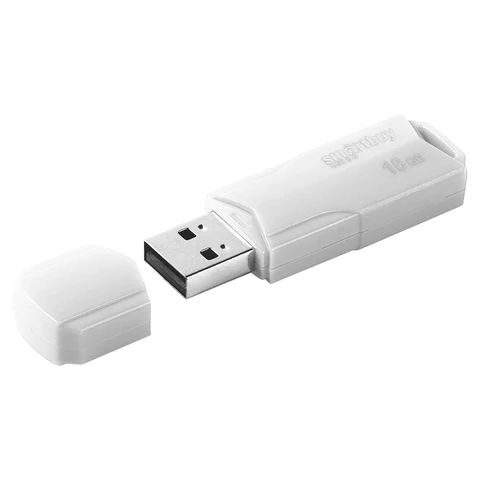 Флеш-диск 16 GB SMARTBUY Clue USB 2.0, белый, SB16GBCLU-W