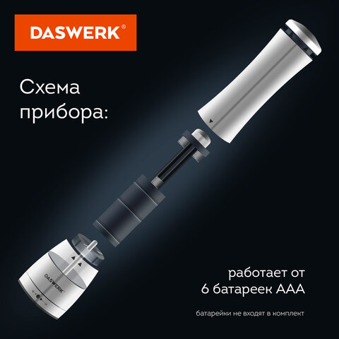 Мельница для соли и специй электрическая с подсветкой, 4 уровня помола, PM-3, DASWERK (ДАСВЕРК), 456621