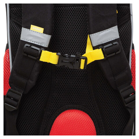 Ранец GRIZZLY анатомическая спинка, с мешком для обуви, для мальчиков, "ASTRONAUT", 33х25х13 см, RAm-385-6/1