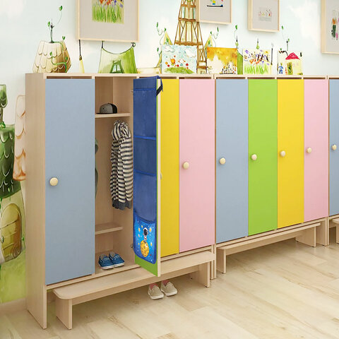 Кармашки-органайзер в шкафчик для детского сада ЮНЛАНДИЯ, с ПРОЗРАЧНЫМ КАРМАНОМ, увеличенный размер, 26х80 см, "Space dude", 271071