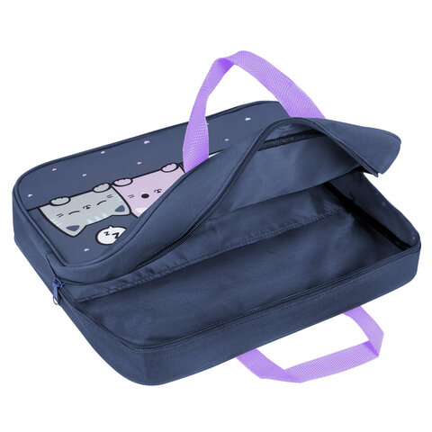 Папка на молнии с ручками BRAUBERG KIDS А4, 1 отделение, полиэстер, 80 мм, "Anti-gravity", 273313