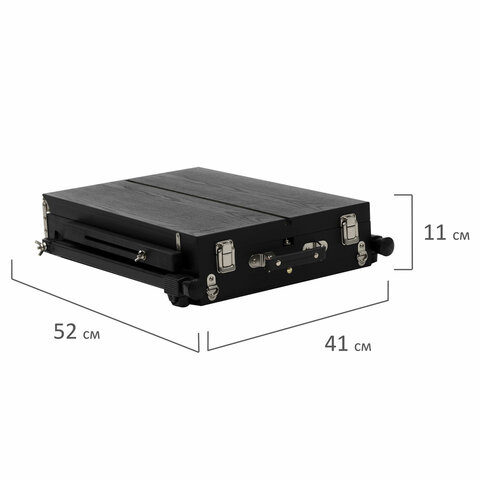 Этюдник-мольберт BRAUBERG ART PREMIERE, алюминиевые ножки, холст до 82 см, черный, 191755