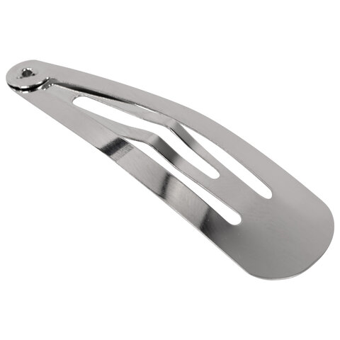 Заколки для волос НАБОР 10 шт., 5 см, клик-клак, глянцевый, серебристый, MONTE VITA (МОНТЕ ВИТА), 457079