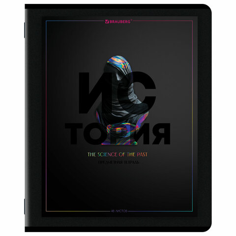 Тетради предметные, КОМПЛЕКТ 12 ПРЕДМЕТОВ, 48 л., матовая ламинация, лак, BRAUBERG "MAJESTIC BLACK", 405177