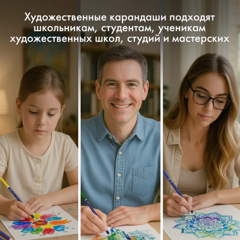 Карандаши художественные цветные акварельные BRAUBERG ART CLASSIC, 24 цвета, грифель 3,3 мм, 181530