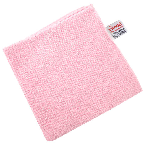 Салфетки VILEDA PROFESSIONAL "МикроТафф Бейс" КОМПЛЕКТ 5 шт., микрофибра, красный, 36х36 см, 174178